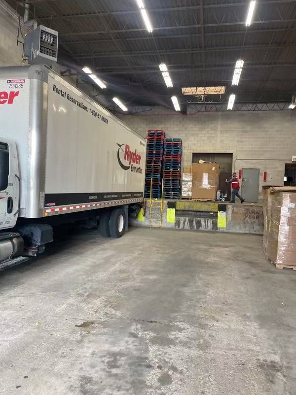 Cargo boxes inside trailer